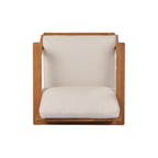 Mid-Century Modern Acacia Wood Outdoor Club Chair