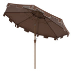 9' Double Top Ruffled Patio Umbrella with Push Button Tilt and Crank