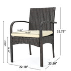 Cordoba Outdoor Wicker Dining Chairs, Set of 2