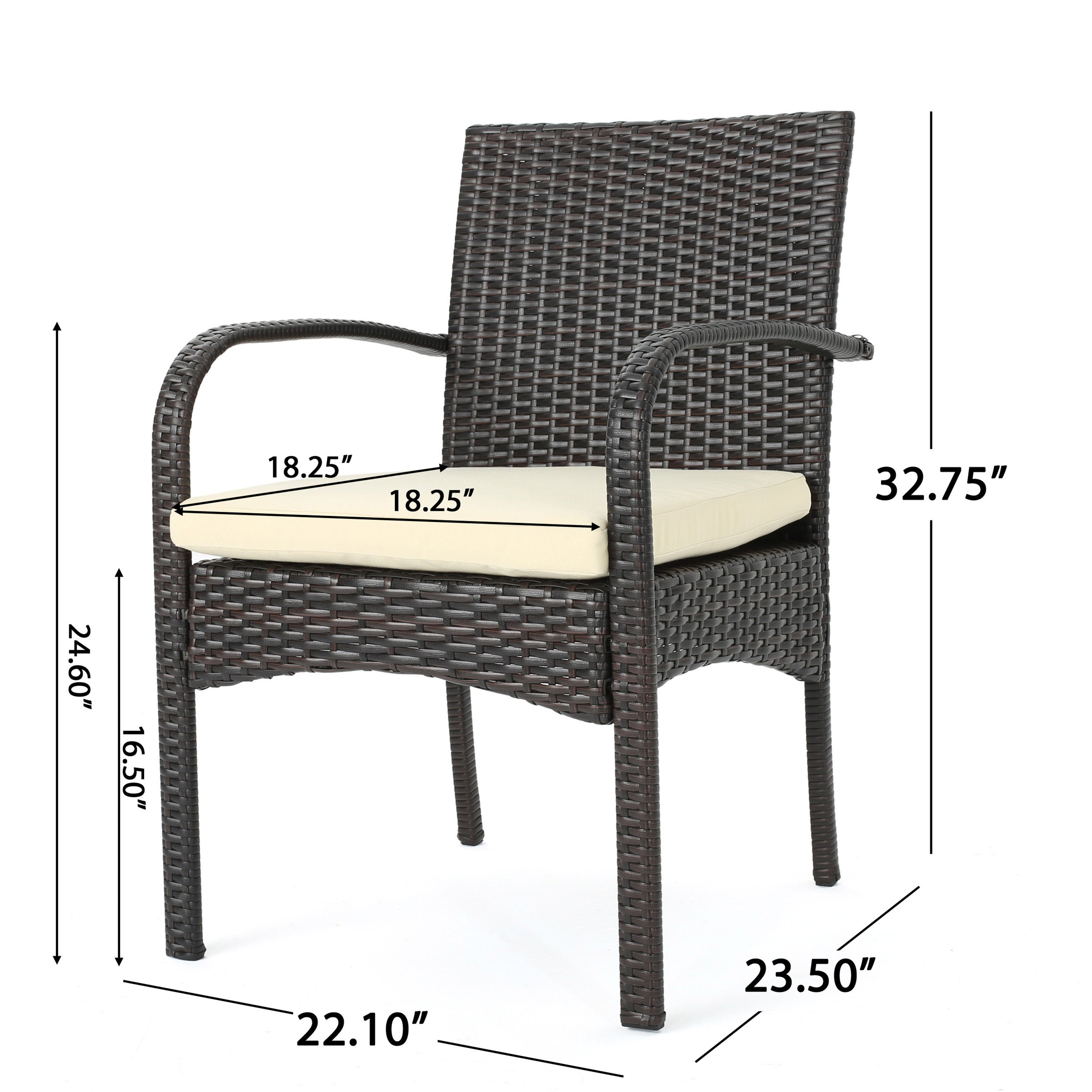Cordoba Outdoor Wicker Dining Chairs, Set of 2