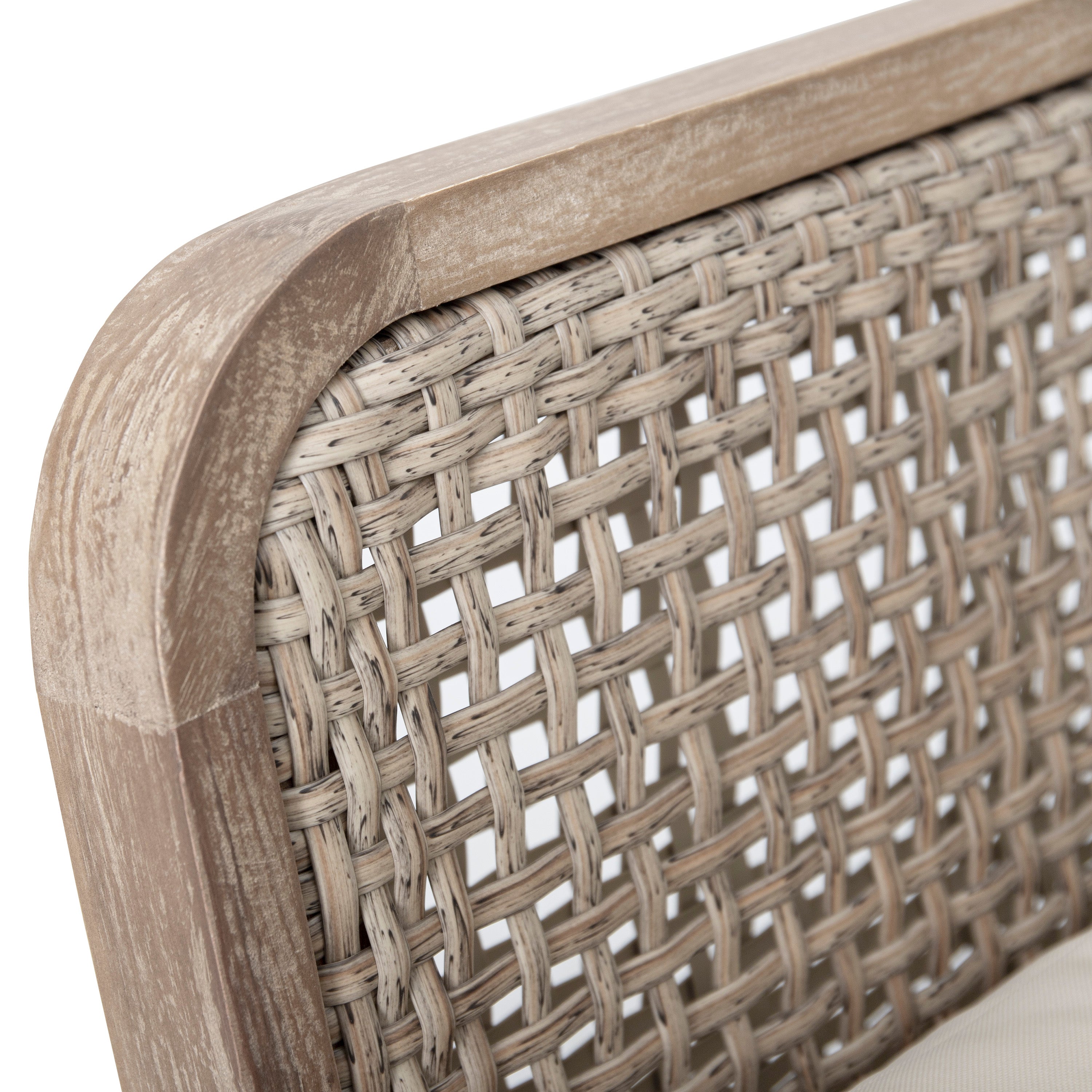 Outdoor Club Chair with Water-Repellent Cushion and Criss-cross Weaving Backrest