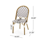 PE Rattan French Bistro Chair with Aluminum Frame, Set of 2