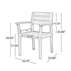 Stamford Outdoor Acacia Wood Dining Chairs, Set of 2