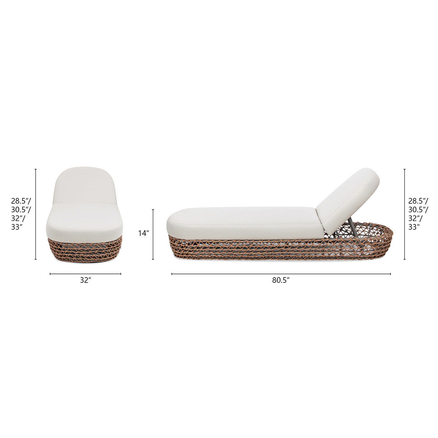 Willow Wicker & Sunbrella Upholstered Patio Lounger