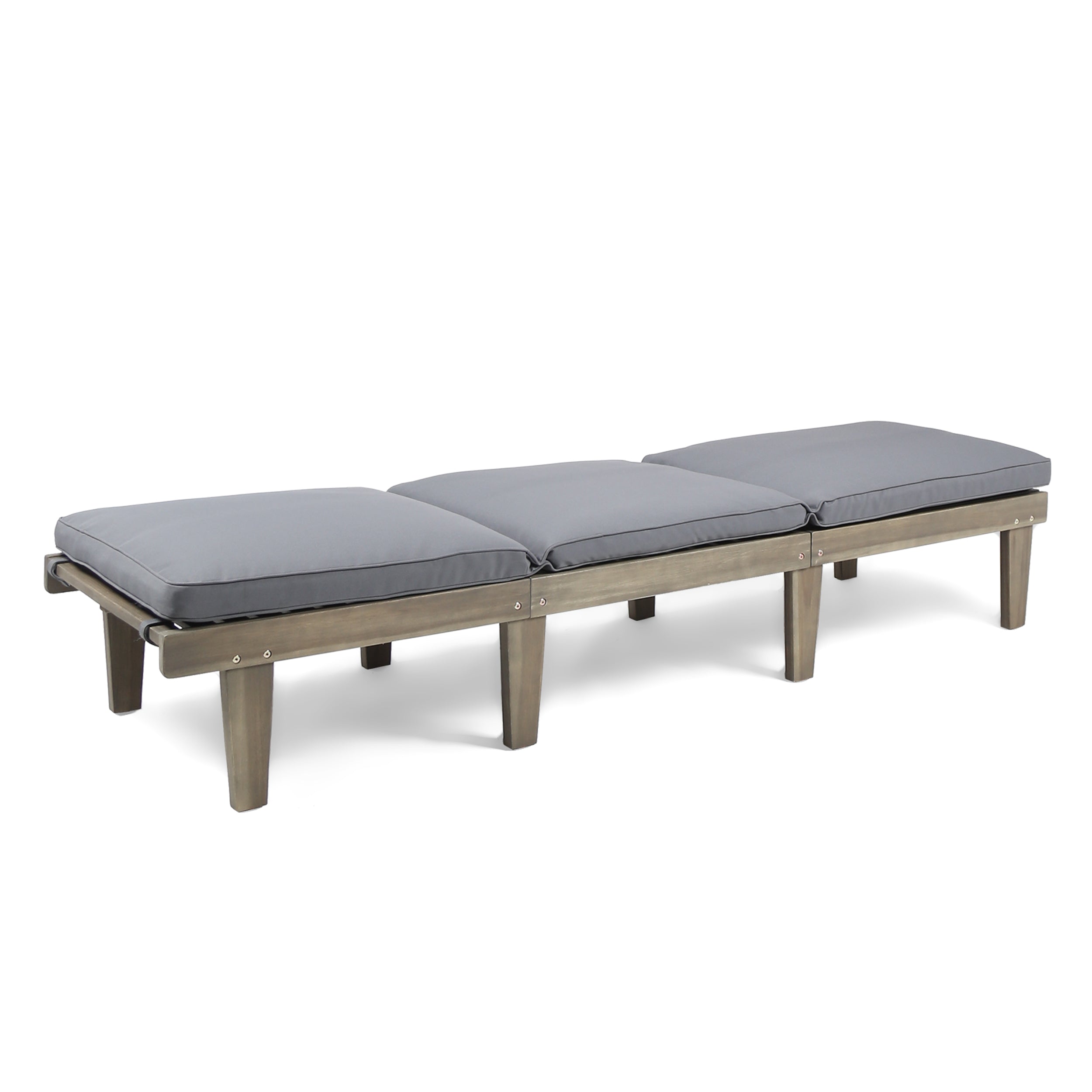 Ariana Acacia Wood Chaise Lounge with Cushion