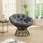 360° Swivel Indoor Outdoor Wicker Papasan Chair with Soft Thick Cushion