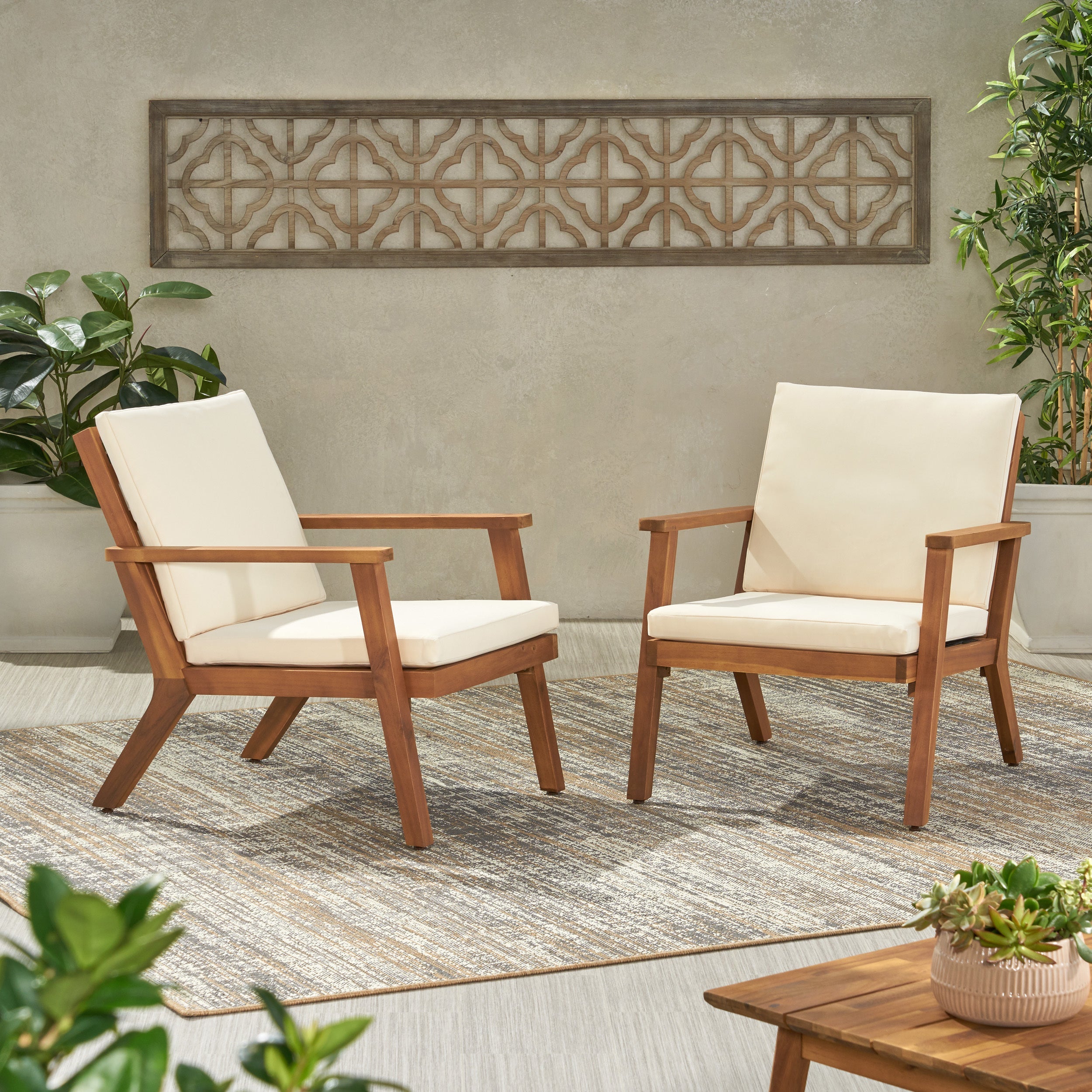 Brixton Outdoor Club Chair with Cushion, Set of 2