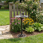 Ruffle Outdoor Aluminum and Iron Bird Bath
