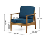 Ellsworth Teak Brown 4 Piece Wood Outdoor Patio Conversation Seating Set