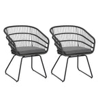 Outdoor Chair with Sled Legs and Curved Frame, Set of 2