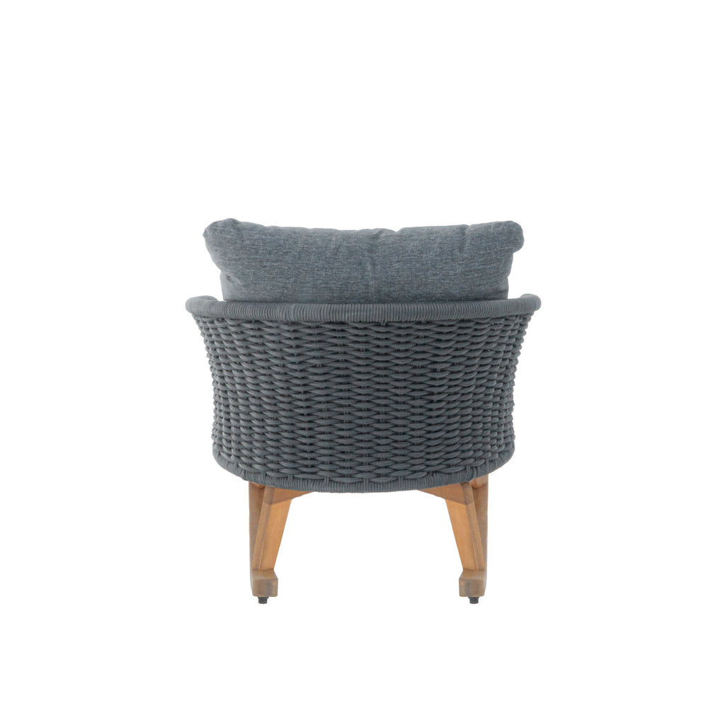 Contemporary Minimalist Wicker Rocking Chair with Cushions