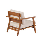 Mid-Century Modern Acacia Wood Outdoor Club Chair