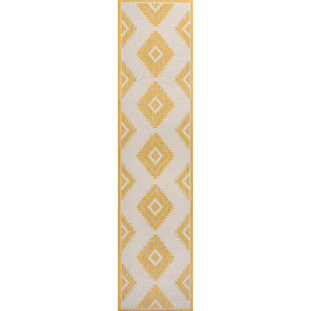 Lior Geometric Moroccan Diamond Indoor/Outdoor Runner Rug