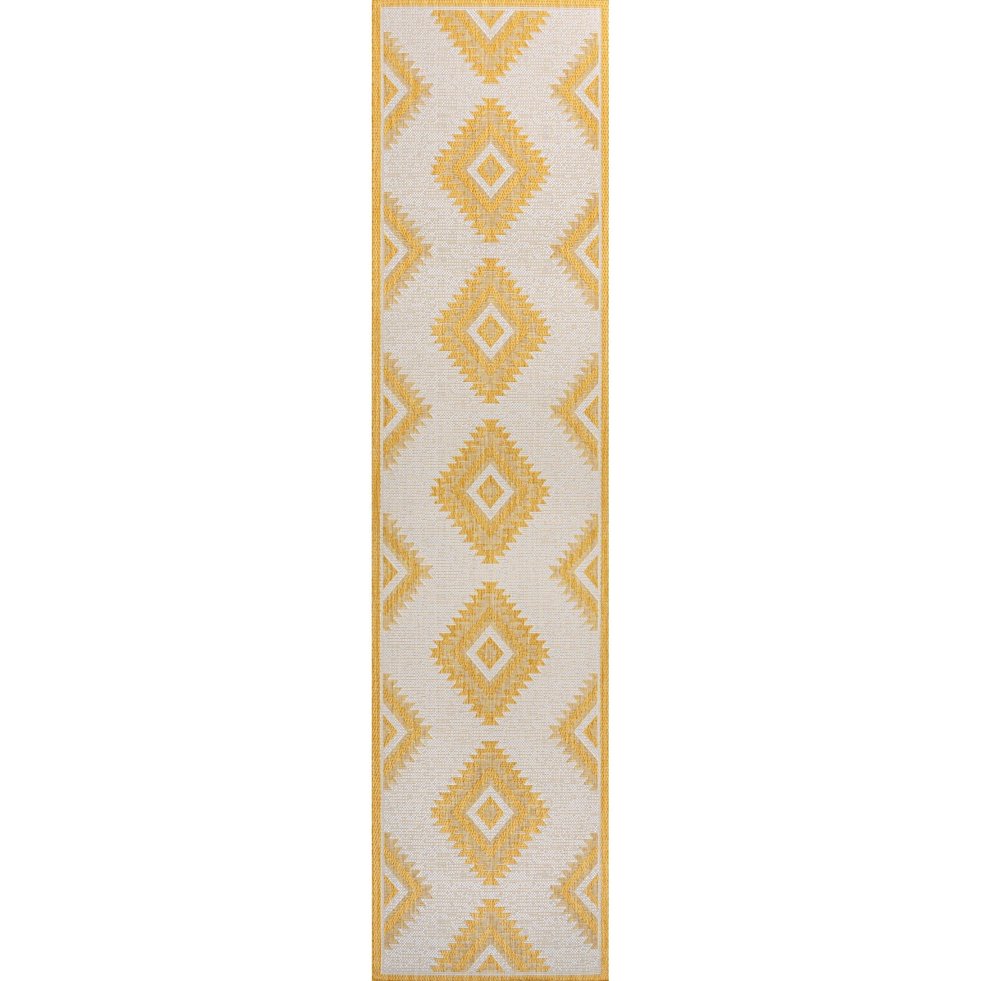 Lior Geometric Moroccan Diamond Indoor/Outdoor Runner Rug