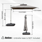10'X10' Square Cantilever Umbrella with Center Pole, Base Not Included