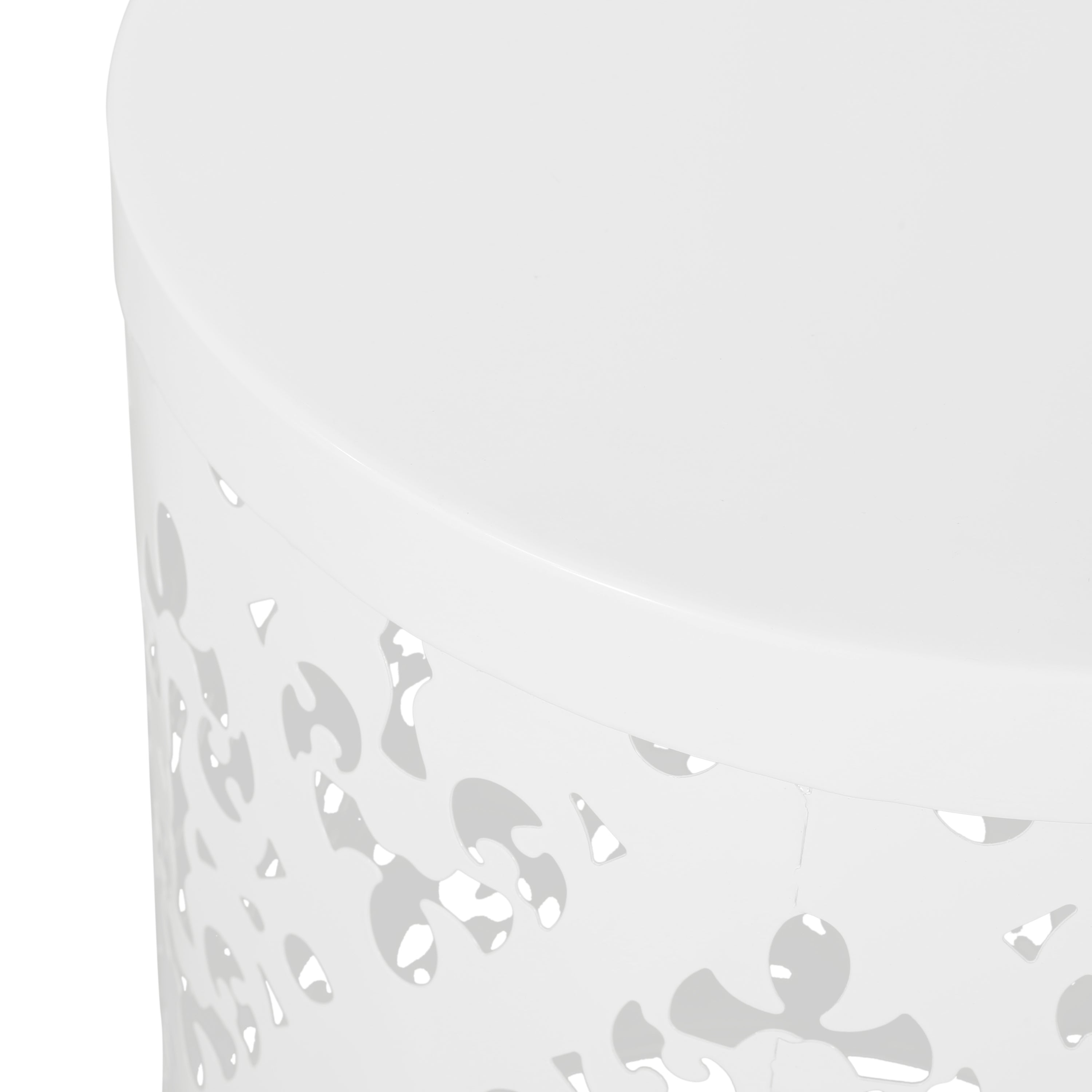 Refinery 2-Piece Outdoor End Table Set with Floral Patten and Iron Cut Design