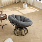360° Swivel Indoor Outdoor Wicker Papasan Chair with Soft Thick Cushion