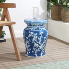 Cherry Blossom 17.75" Ceramic Garden Stool