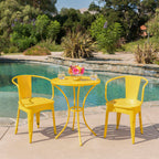 Colman 3-Piece Iron Bistro Set with Table and 2 Chairs