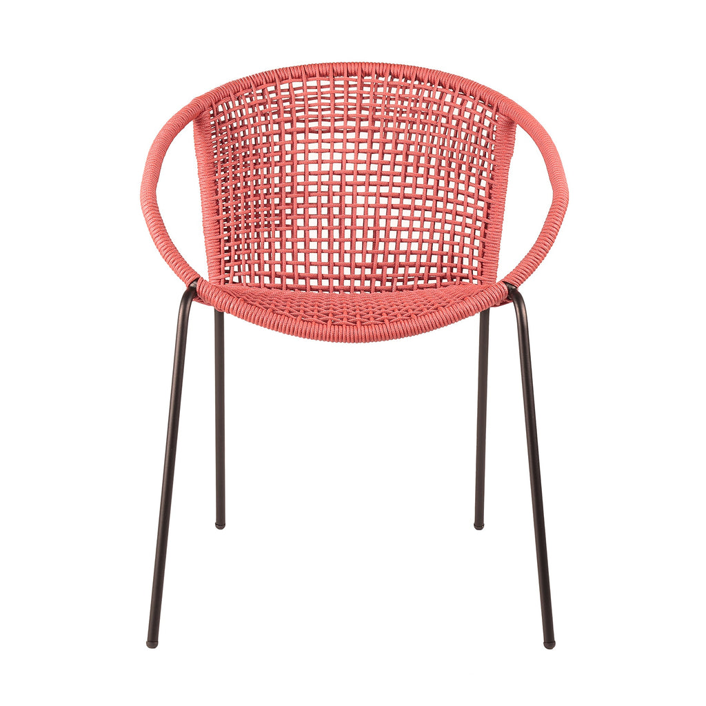 Quilla Indoor Outdoor Stackable Rope Dining Chairs, Set of 2