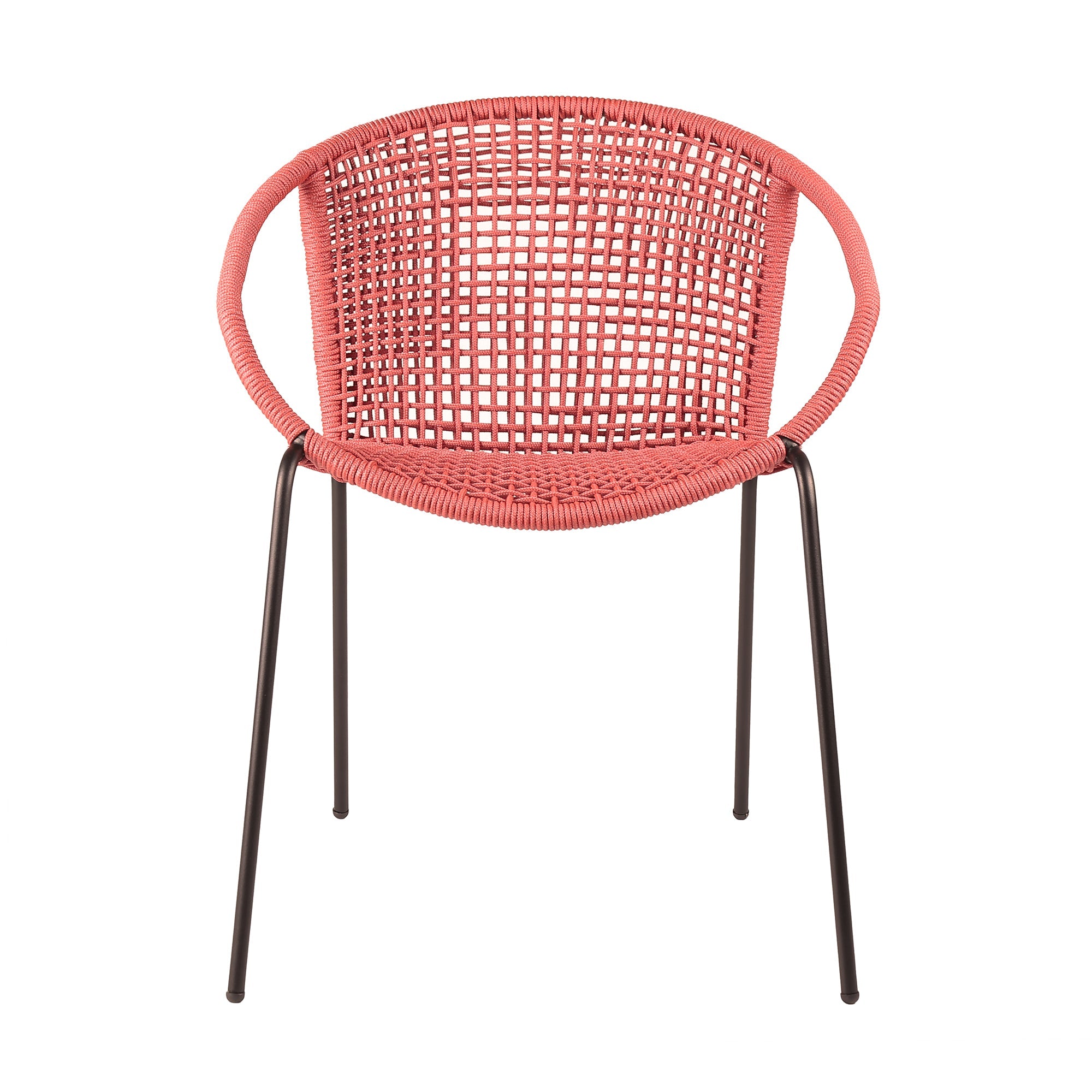 Quilla Indoor Outdoor Stackable Rope Dining Chairs, Set of 2