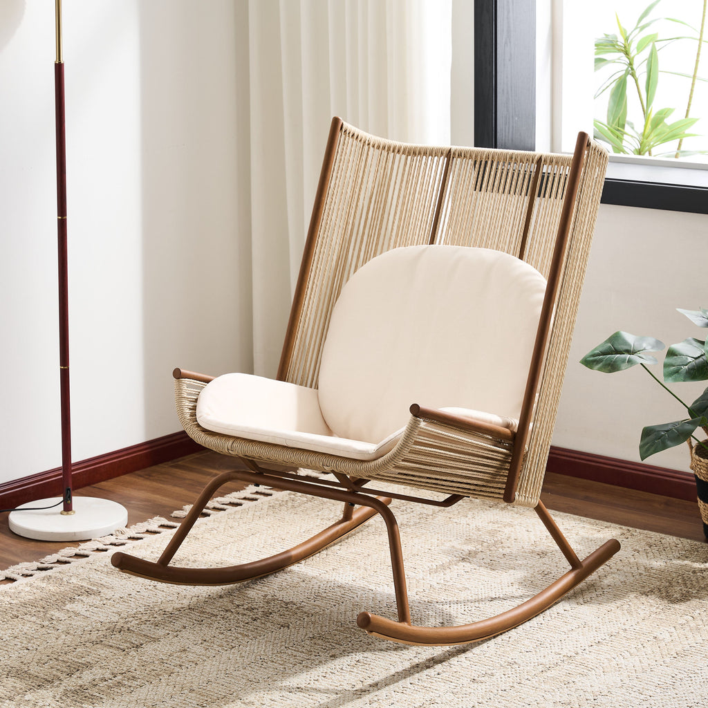 High Square Back Modern Outdoor Rocking Chair
