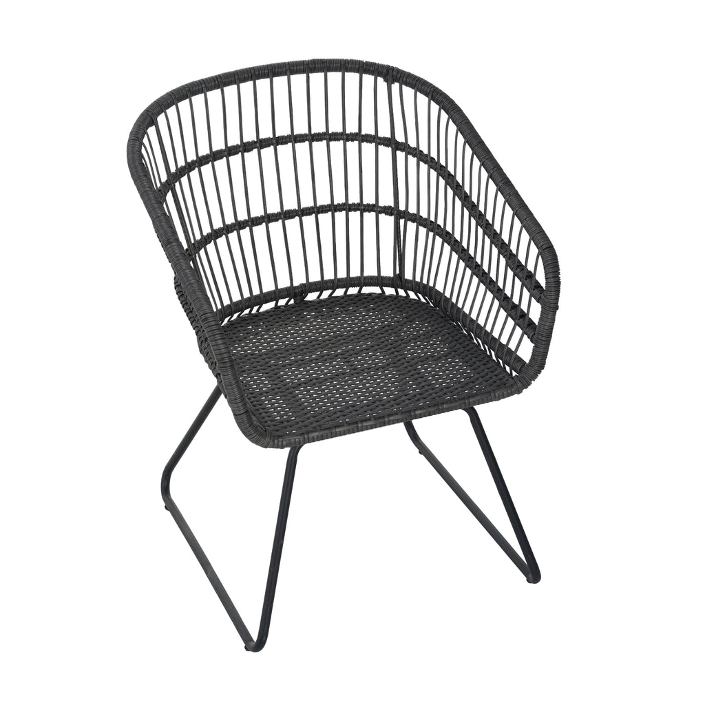 Outdoor Chair with Sled Legs and Curved Frame, Set of 2