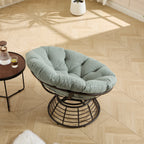 360° Swivel Indoor Outdoor Wicker Papasan Chair with Soft Thick Cushion