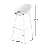 Rhodochrosite Outdoor Bar Stool with Diamond Mesh Pattern and Footrest, Set of 2