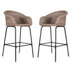 Ladd Outdoor Metal Wicker Barstool, Set of 2