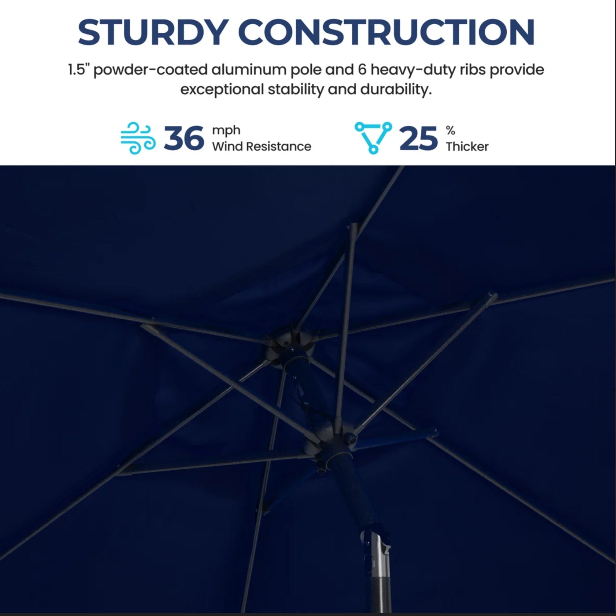 7.5 Feet Market Umbrella with Crank Lift & Tilt, Base Not Included