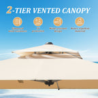 9' Aluminum Cantilever Tilt Patio Umbrella with Center Pole, Base Not Included