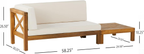 Brava Outdoor X-Back Corner Bench with Coffee Table
