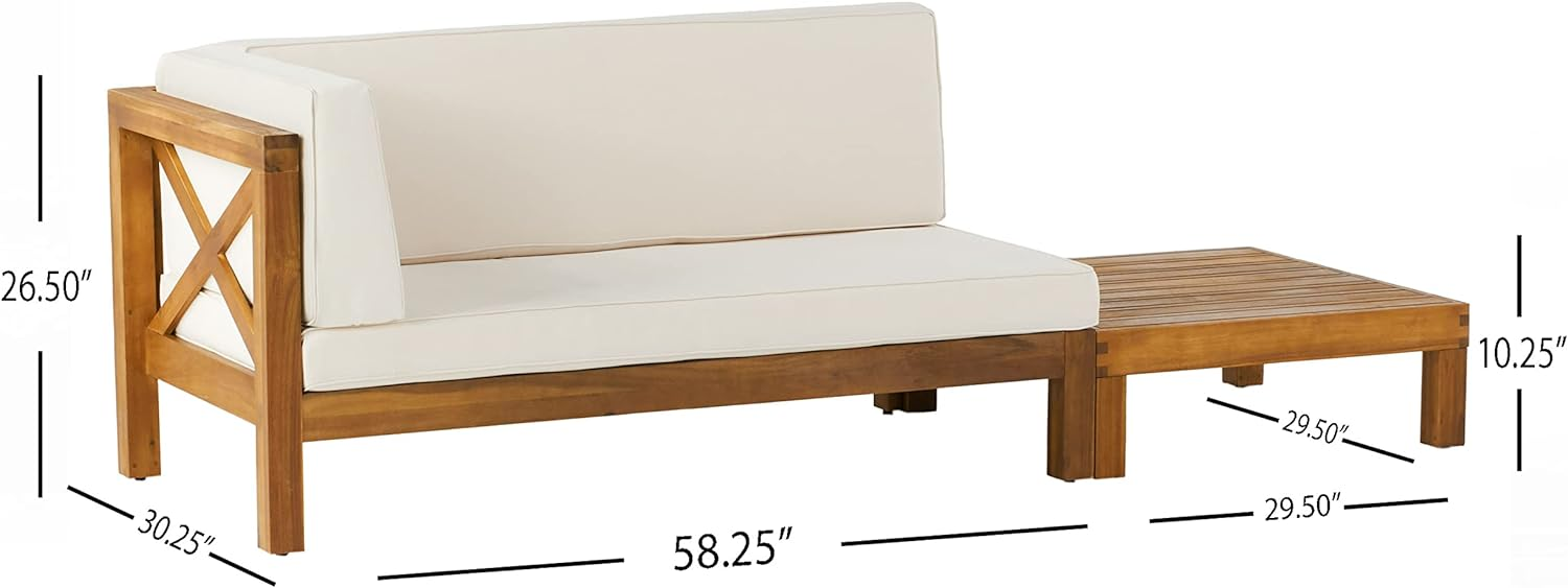 Brava Outdoor X-Back Corner Bench with Coffee Table