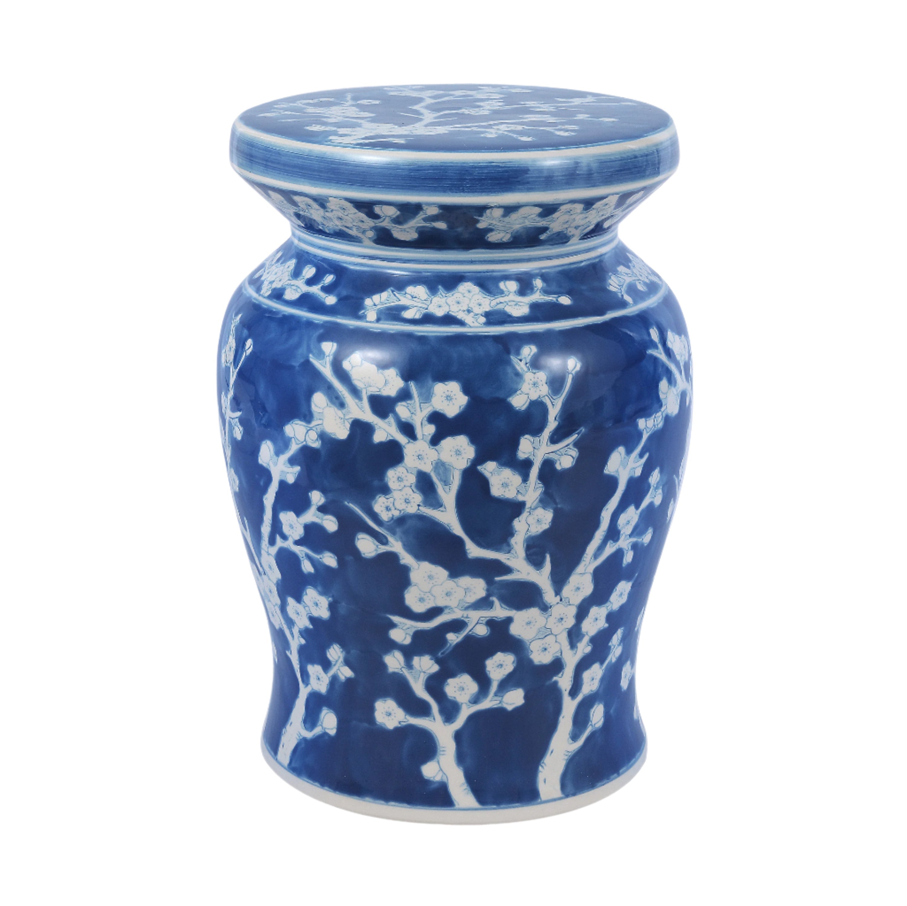 Cherry Blossom 17.75" Ceramic Garden Stool