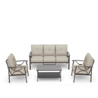 Marisol 5 Piece Metal Patio Furniture Set with 3 Seater Sofa