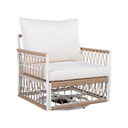 Caspian 3-Piece Outdoor Handwoven Rope Conversation Set with Swivel Chairs