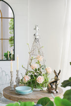 Distressed White Finish Princess Birdcage Birdhouse