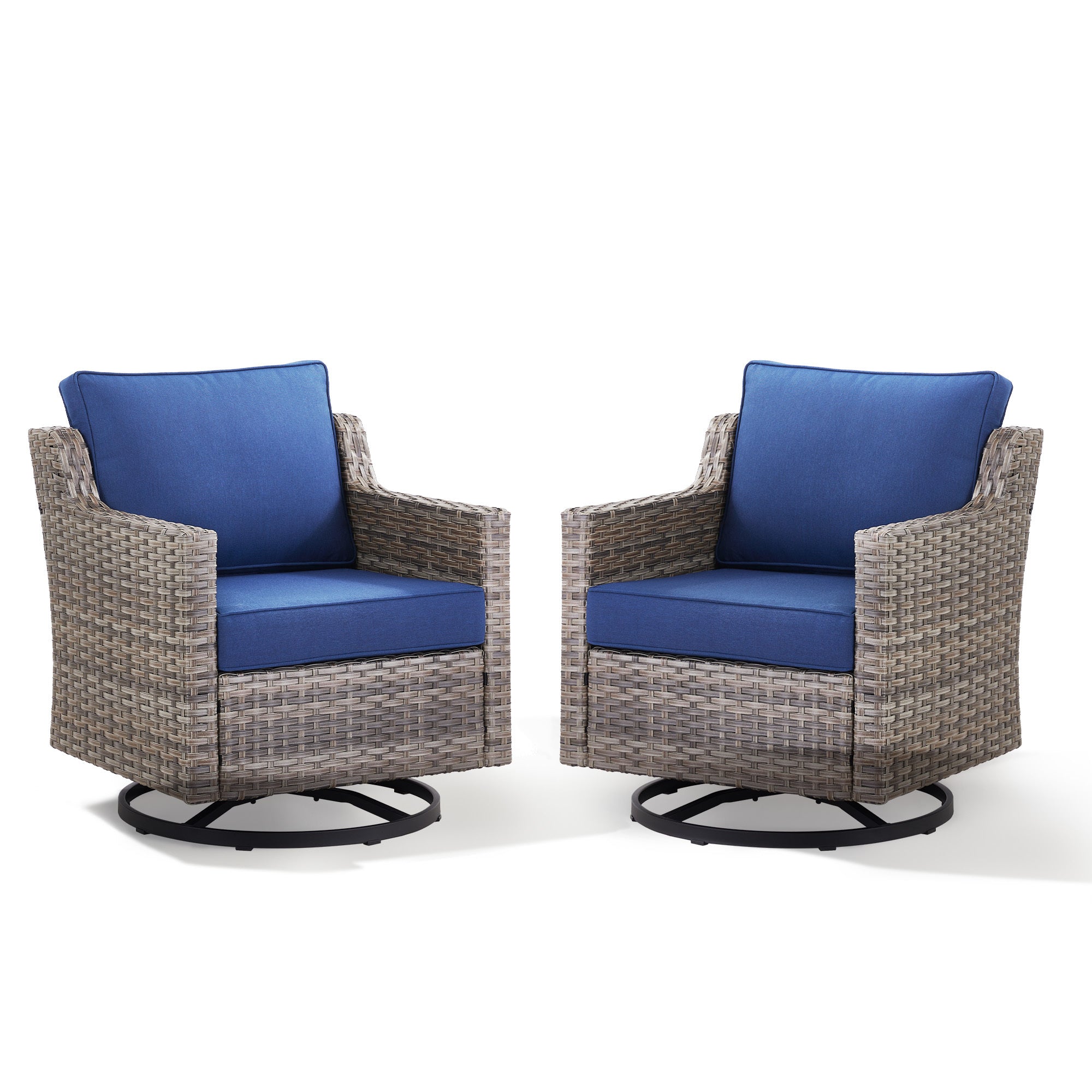 Tatum Outdoor Swivel Rocking Chairs, Set of 2
