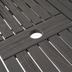 Outdoor Expandable Acacia Wood Dining Table, Dark Grey