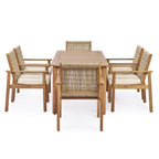 Miles 7 Piece Outdoor Acacia Wood Dining Set With Cushions