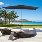 6.5 x 10 ft Rectangular Patio Umbrella with Crank, Base Not Included