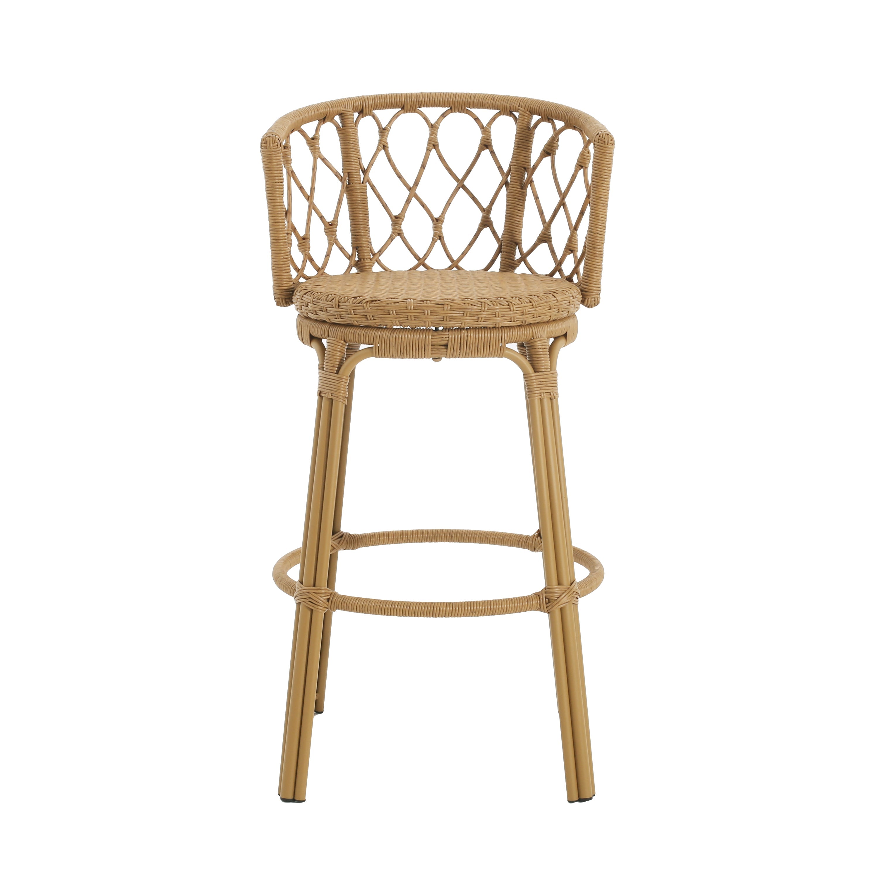 Bohemia Outdoor Brown Wicker Bar Stools, Set of 2