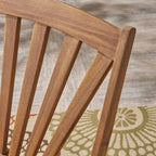 Outdoor Acacia Wood Rocking Chair with Retractable Foot Rest