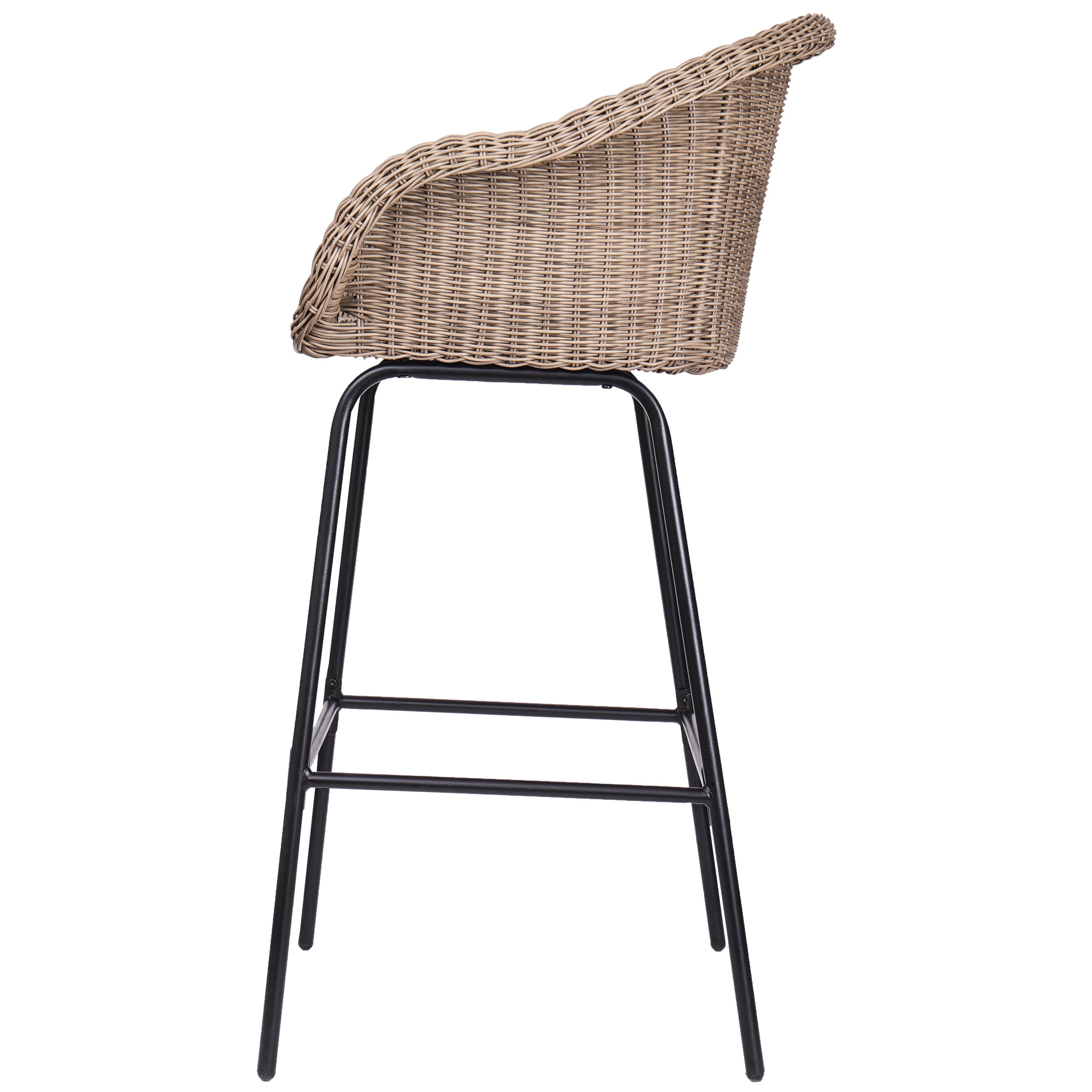 Ladd Outdoor Metal Wicker Barstool, Set of 2