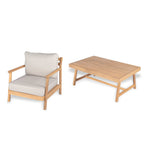 Indira Outdoor Acacia Wood Chat Set