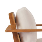 Mid-Century Modern Acacia Wood Outdoor Club Chair