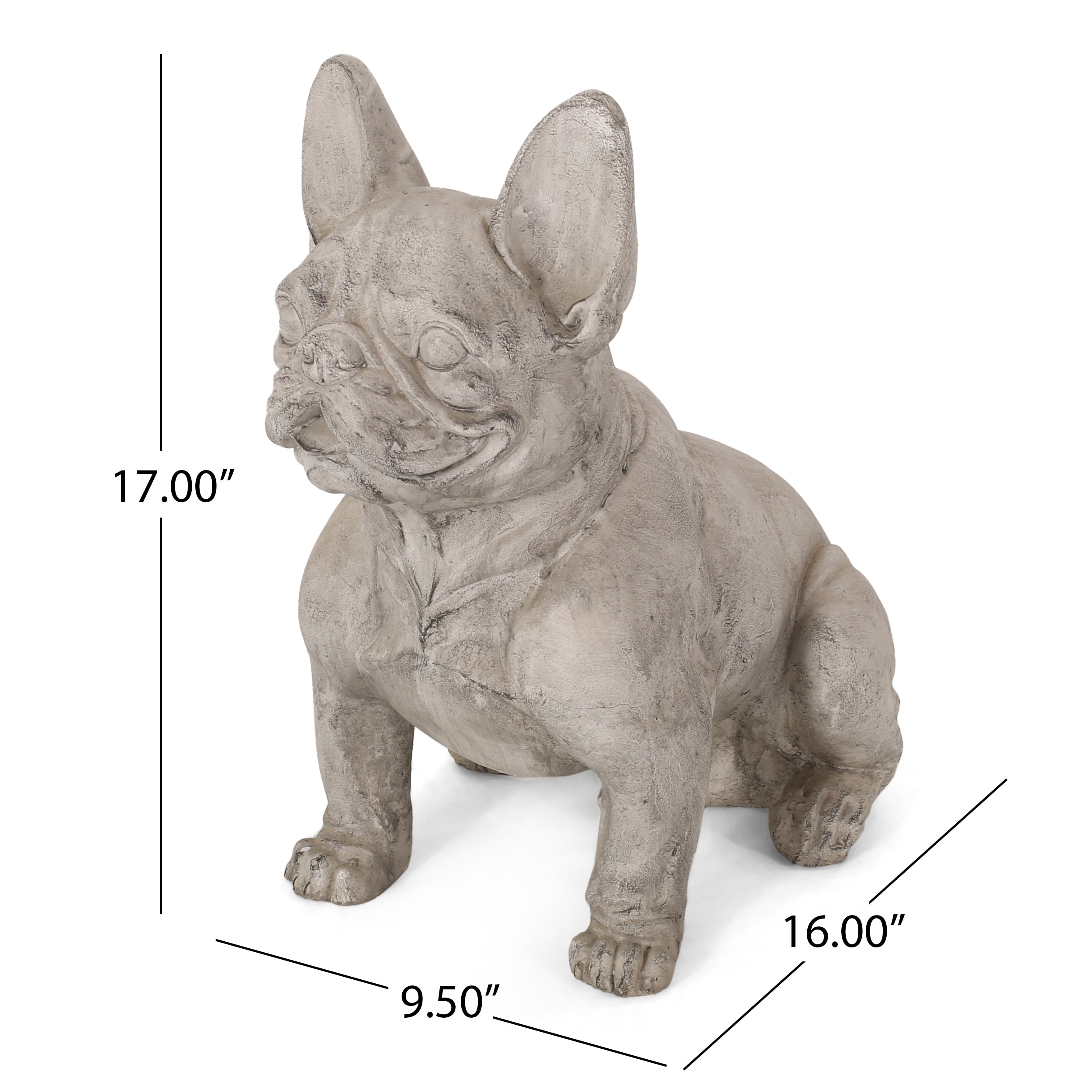 Louise Outdoor French Bulldog Garden Statue