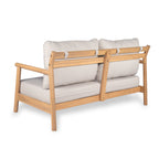 Indira Outdoor Acacia Wood Loveset Sofa with Water-Resistant Cushion