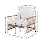Caspian Outdoor Handwoven Rope Accent Chairs, Set of 2